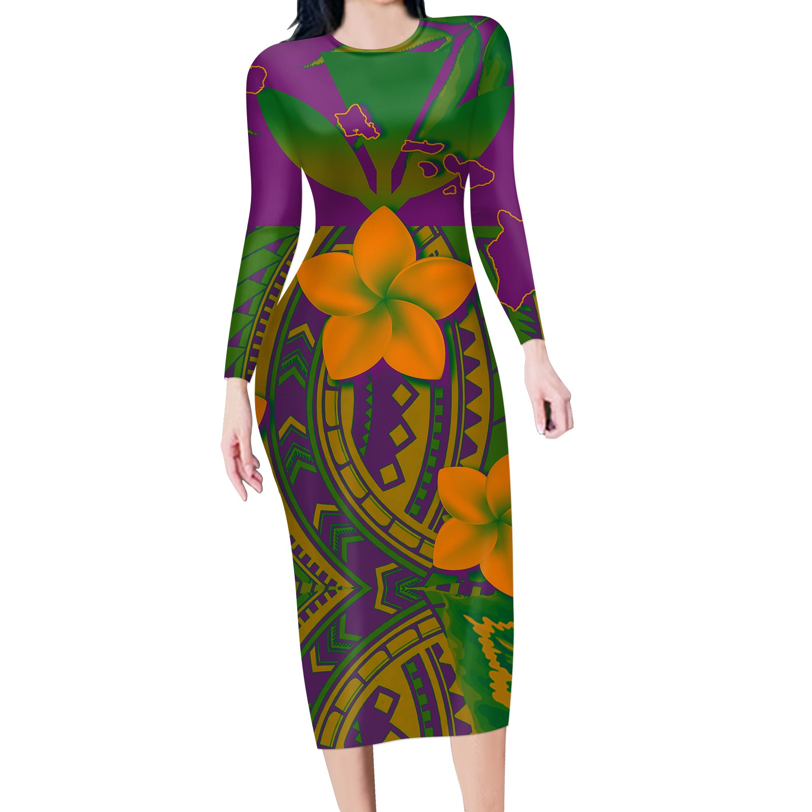 Custom Floral Long-sleeved Dress Custom Floral Long-sleeved Dress